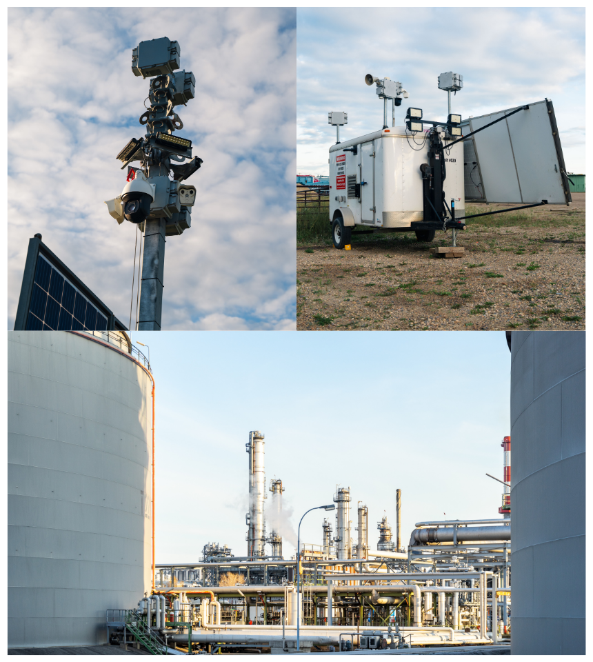 AI-powered, solar surveillance trailers securing remote Alberta oil and gas sites against theft and intrusions.